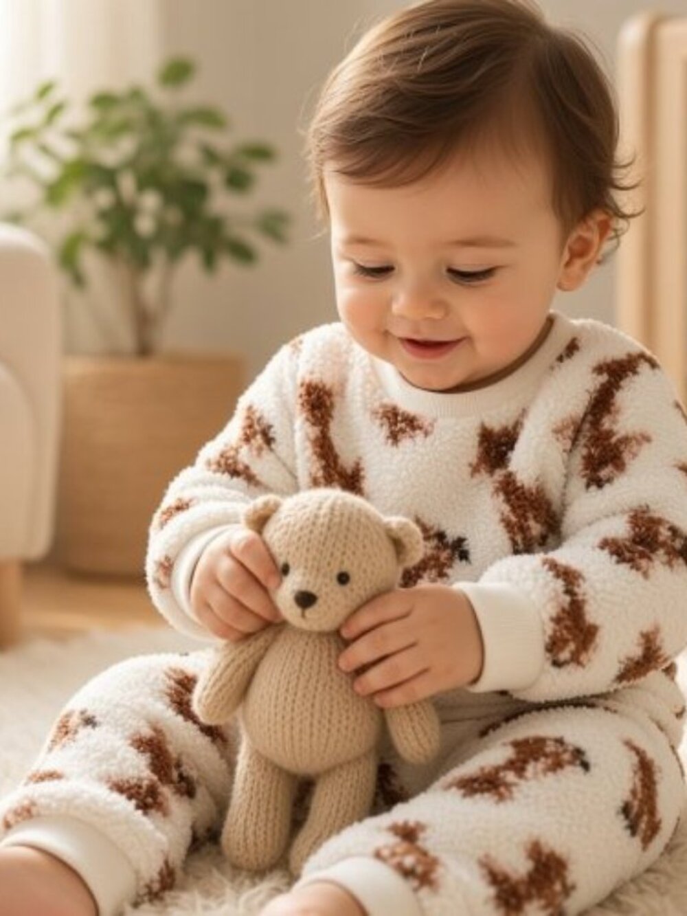 RUDOLPH Fuzzy Sherpa Fleece Infant Pant Set Size 12 months